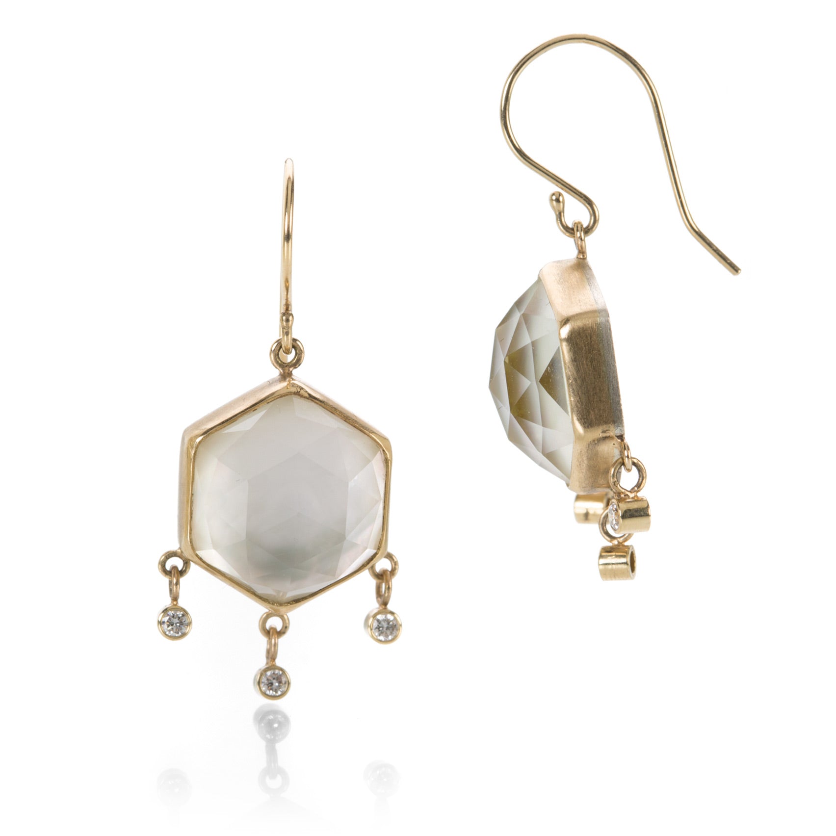 Jamie Joseph Hexagonal Mother of Pearl Earrings | Quadrum Gallery