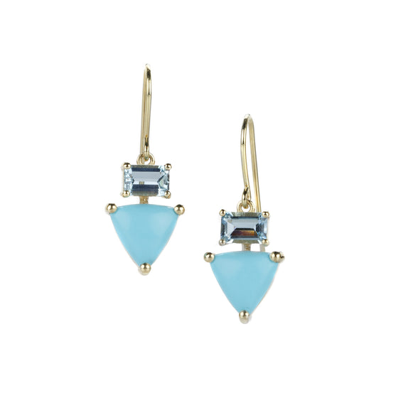 Sand Quartz Upside-Down Teardrop Earrings — Nicole Landaw Jewelry