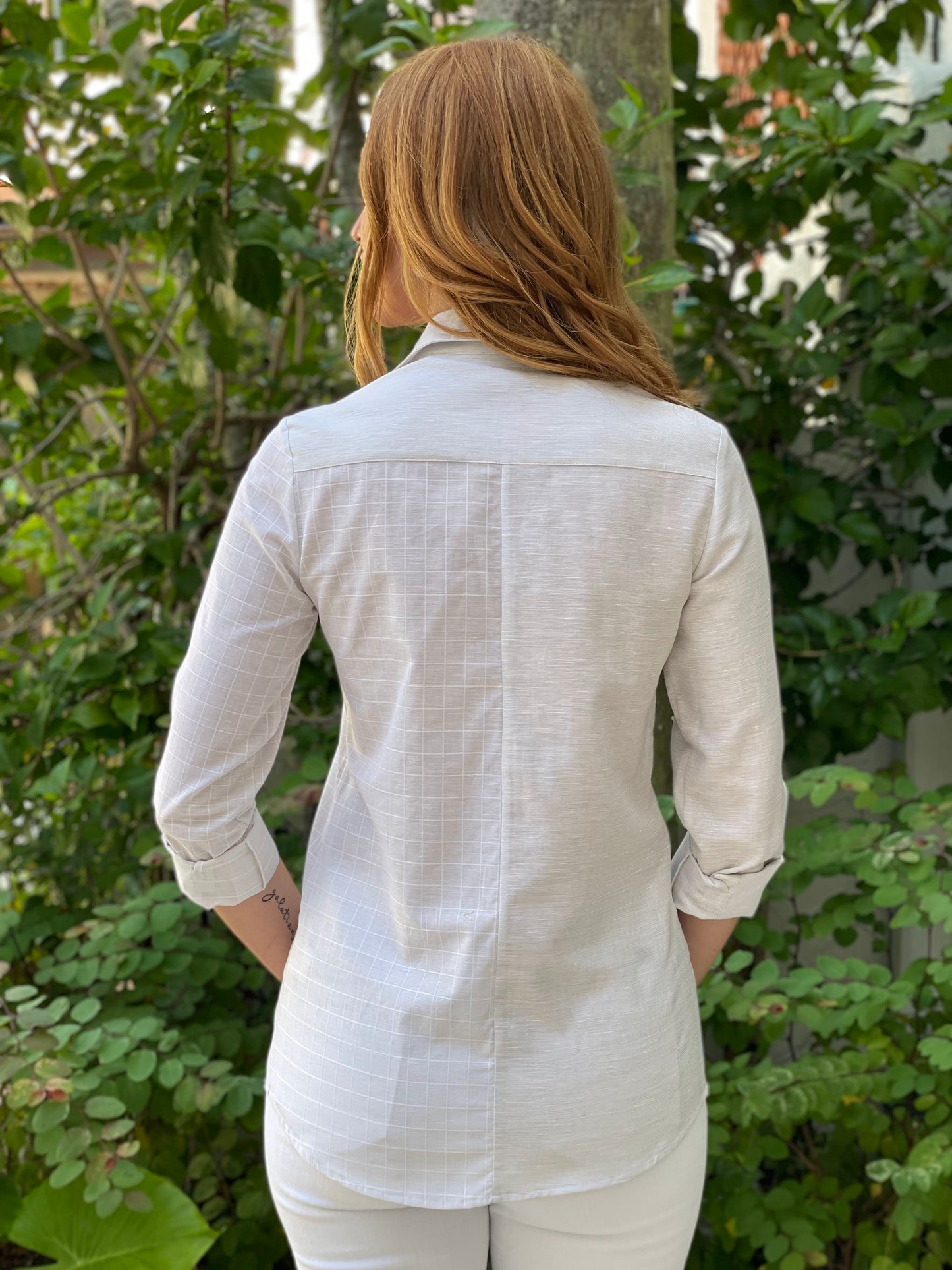 Beryl Longline Linen Tunic Top White