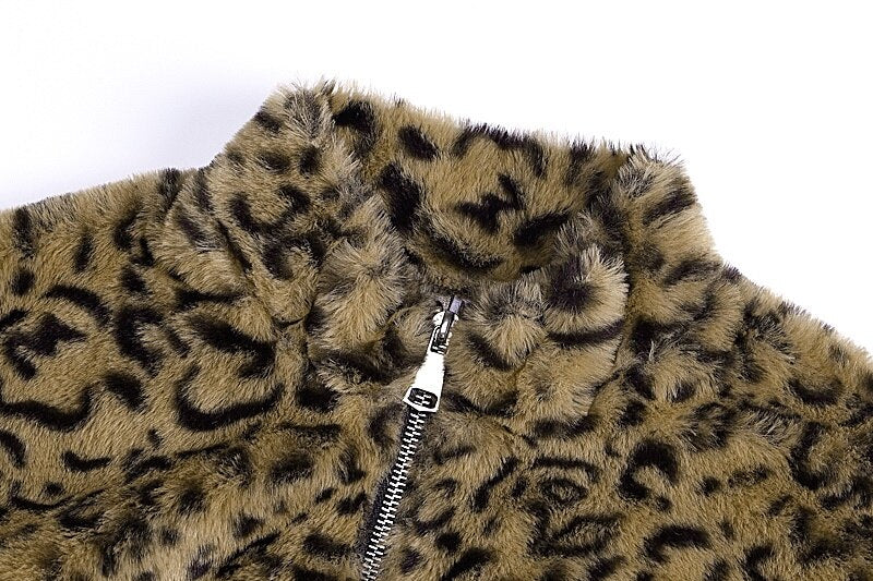 C&c california leopard faux fur coat