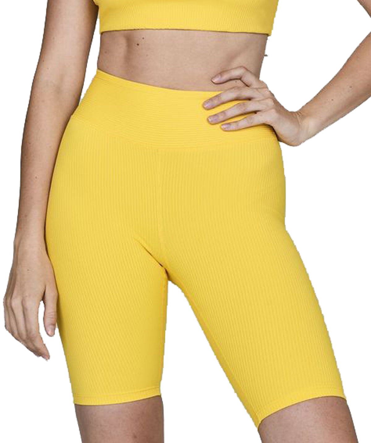 Year of Ours Ribbed Biker Short Yellow 