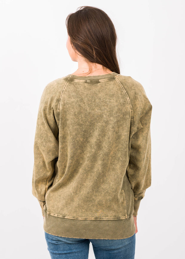 Zen French Terry Sweater (Washed Herb)