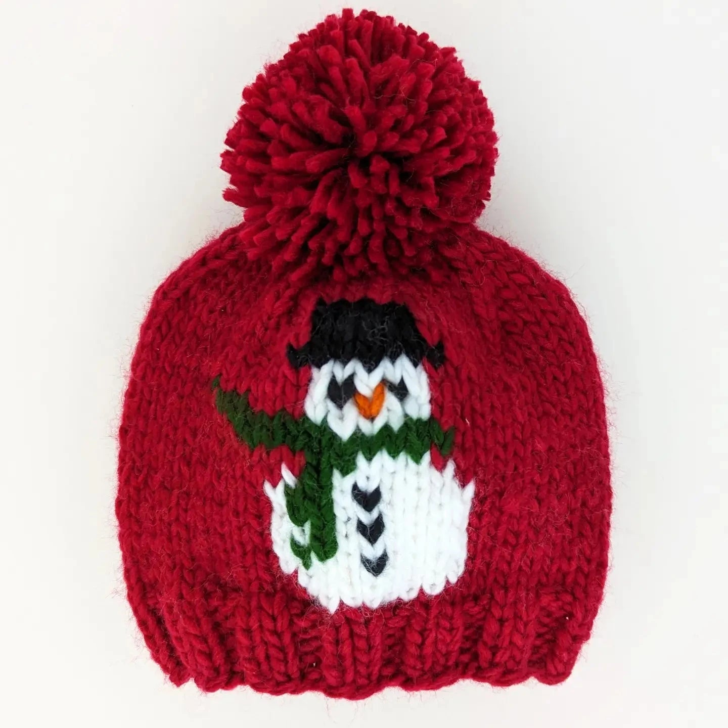 Frosty Snowman Ruby Red Beanie Hat