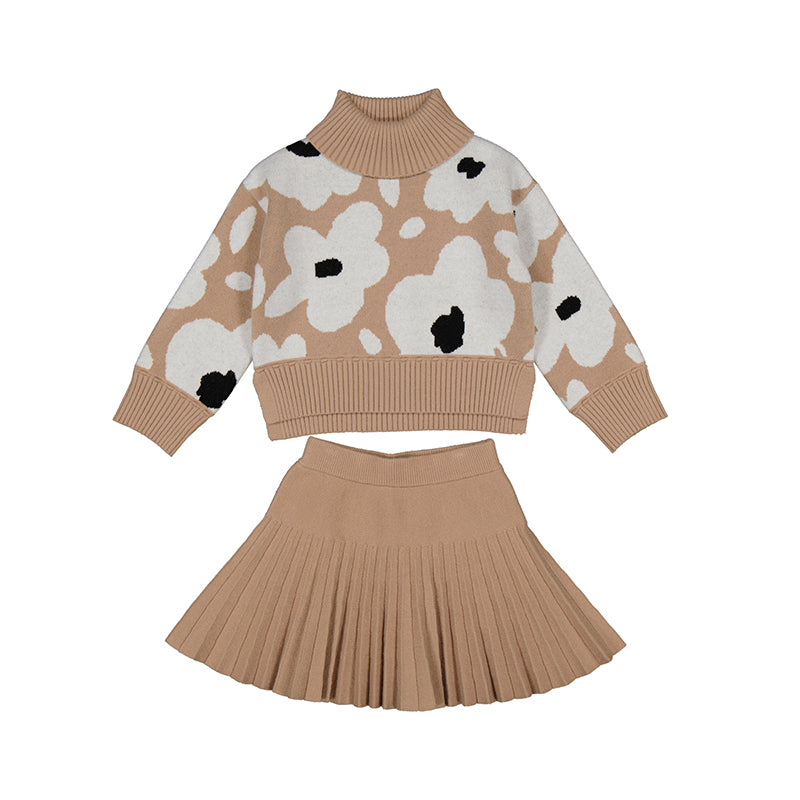 Pleated Knit Skirt Set