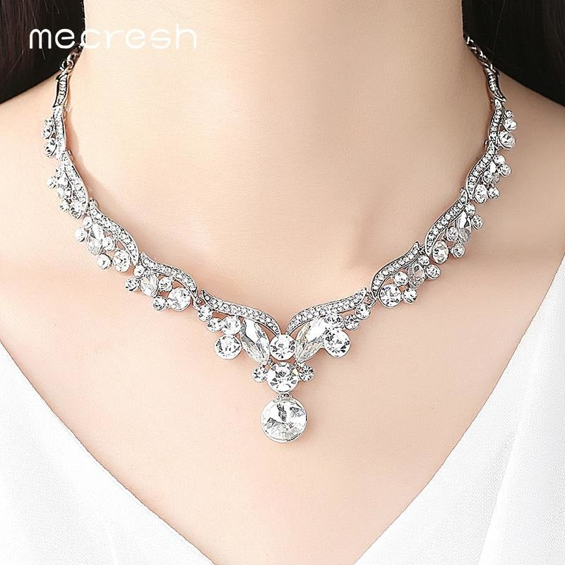 Mecresh Crystal Wedding Jewelry Sets 