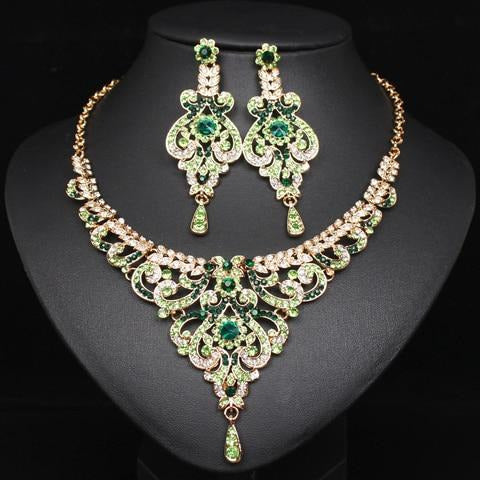 Elegant Indian Bridal Necklace Earrings Sets Dubai Jewelry Sets