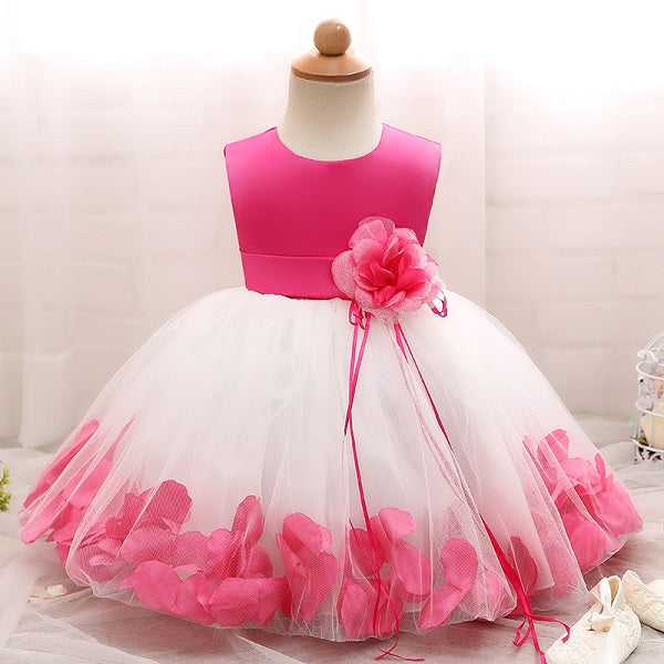 New Year Lace Flower Girls Wedding Dress Baby Girls Xmas Cake Dresses For Party Occasion Kids