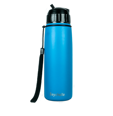 Seychelle Stainless Steel Water Bottle - Alkaline Filter Metallic Blue