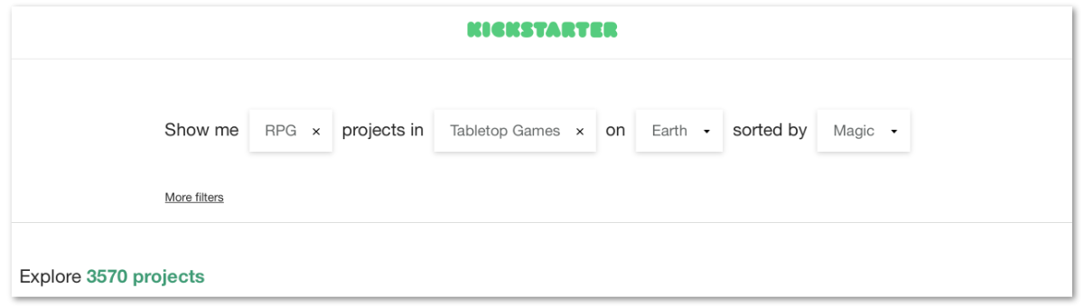 Browse Kickstarter TTRPG Projects