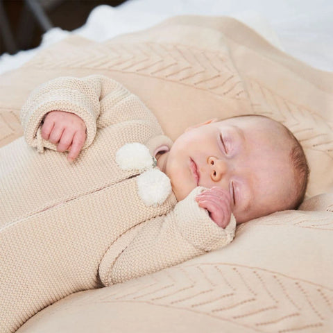 baby unisex beige newborn knitted outfit