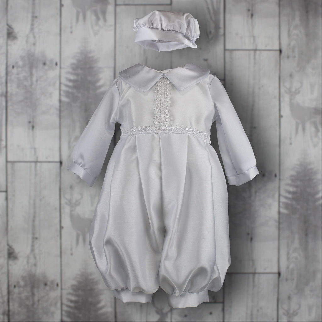 Baby Boys White Christening Baptism Outfit Suit Romper with Hat – Lullaby  Lane Baby Shop