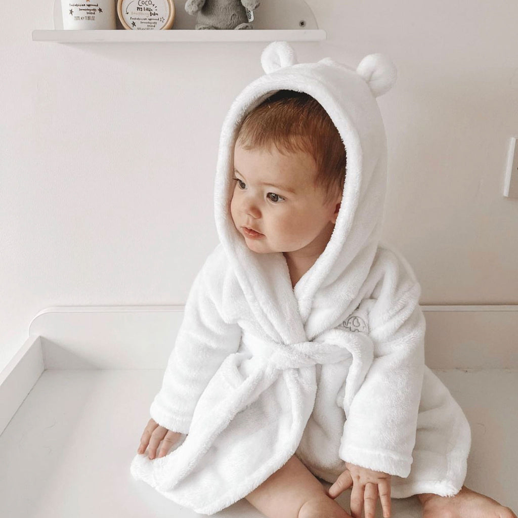 Baby Dressing Gown White Lullaby Lane Baby Shop