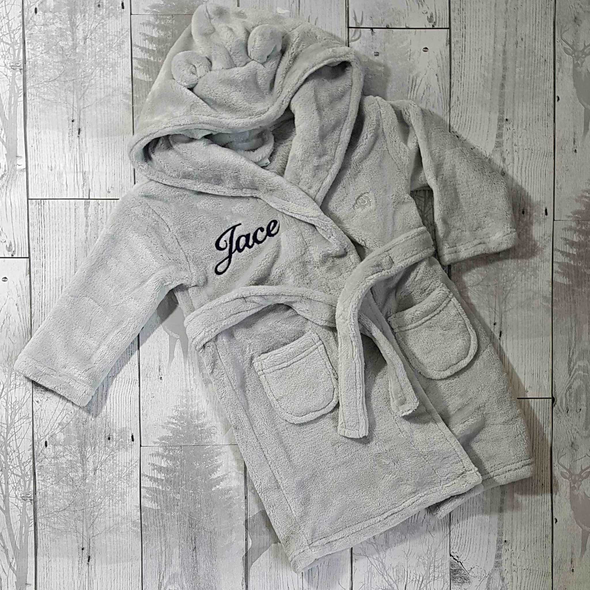 grey baby dressing gown