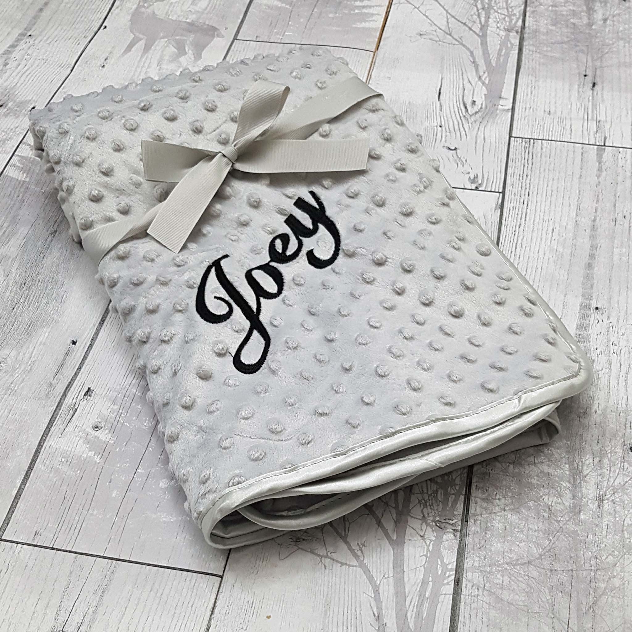 Personalised Baby Blanket - Grey 