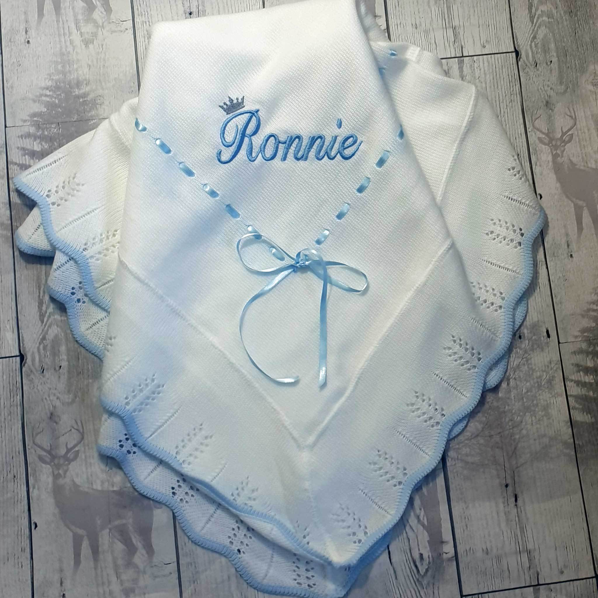 knitted personalised baby blankets