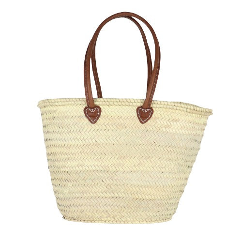 Palmita / Straw Tote with Leather Handles