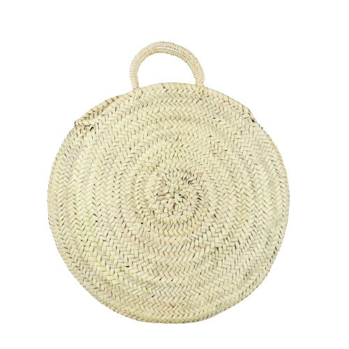 ROUND STRAW BAG - LEATHER HANDLE – PALMDEZIGN