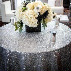 Brilliance Silver Sequins Fabric Backdrop or Tablecloth - Event Supply Shop