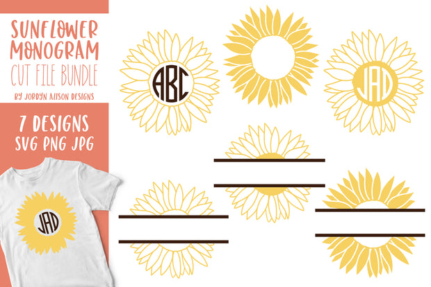 Free Free 113 Sunflower Split Monogram Svg SVG PNG EPS DXF File