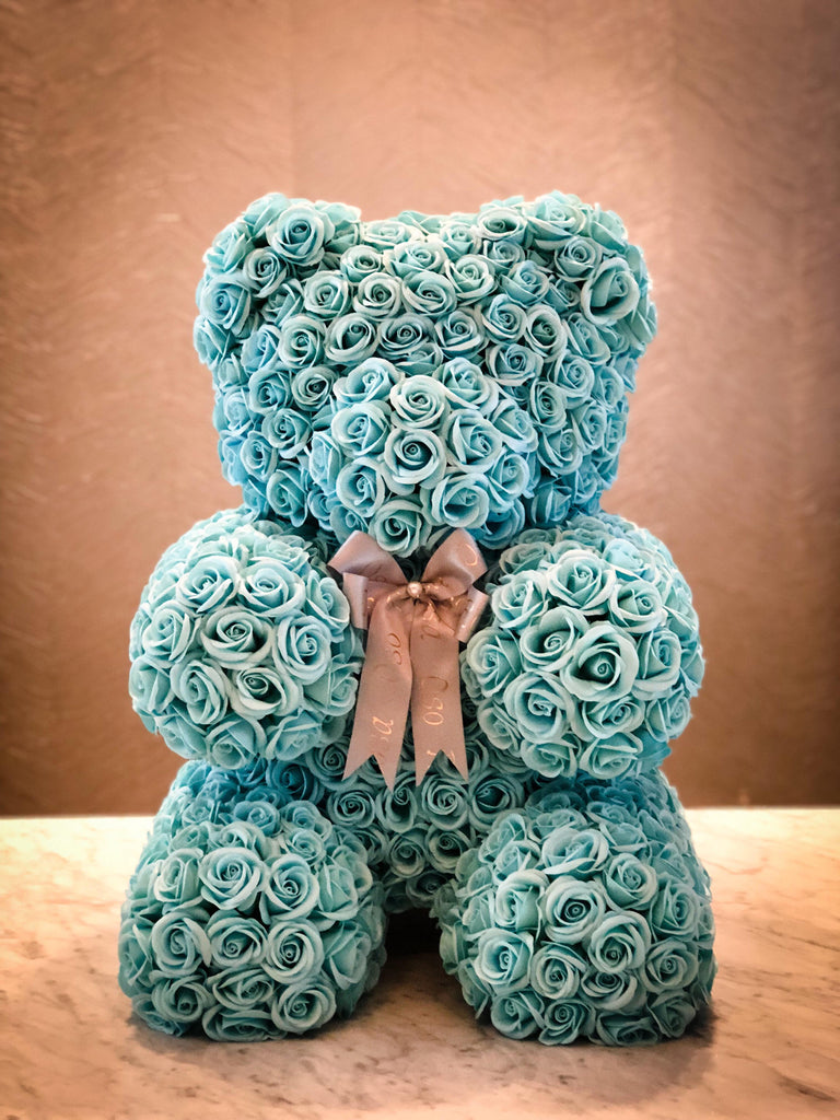 tiffany blue rose teddy bear