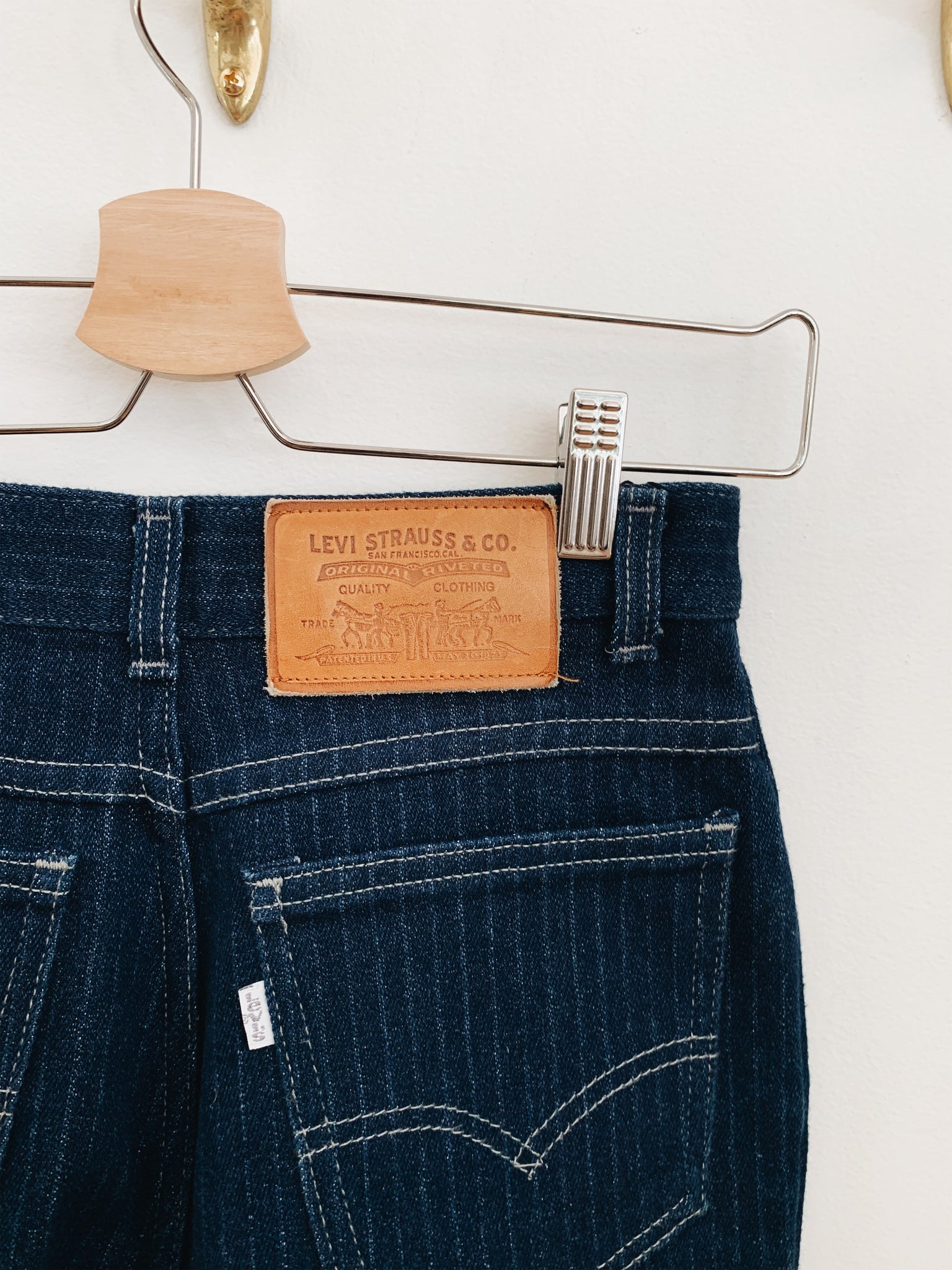 pinstripe levi jeans