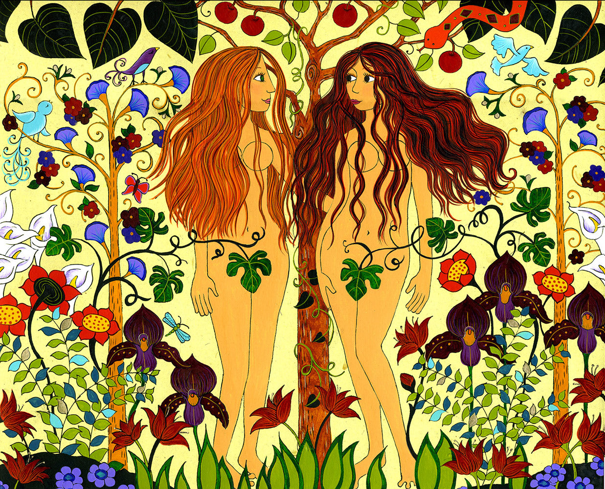 Адам ева и Лилит картина