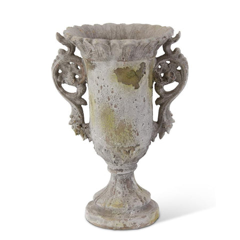 14 Inch Weathered Gray Resin Urn