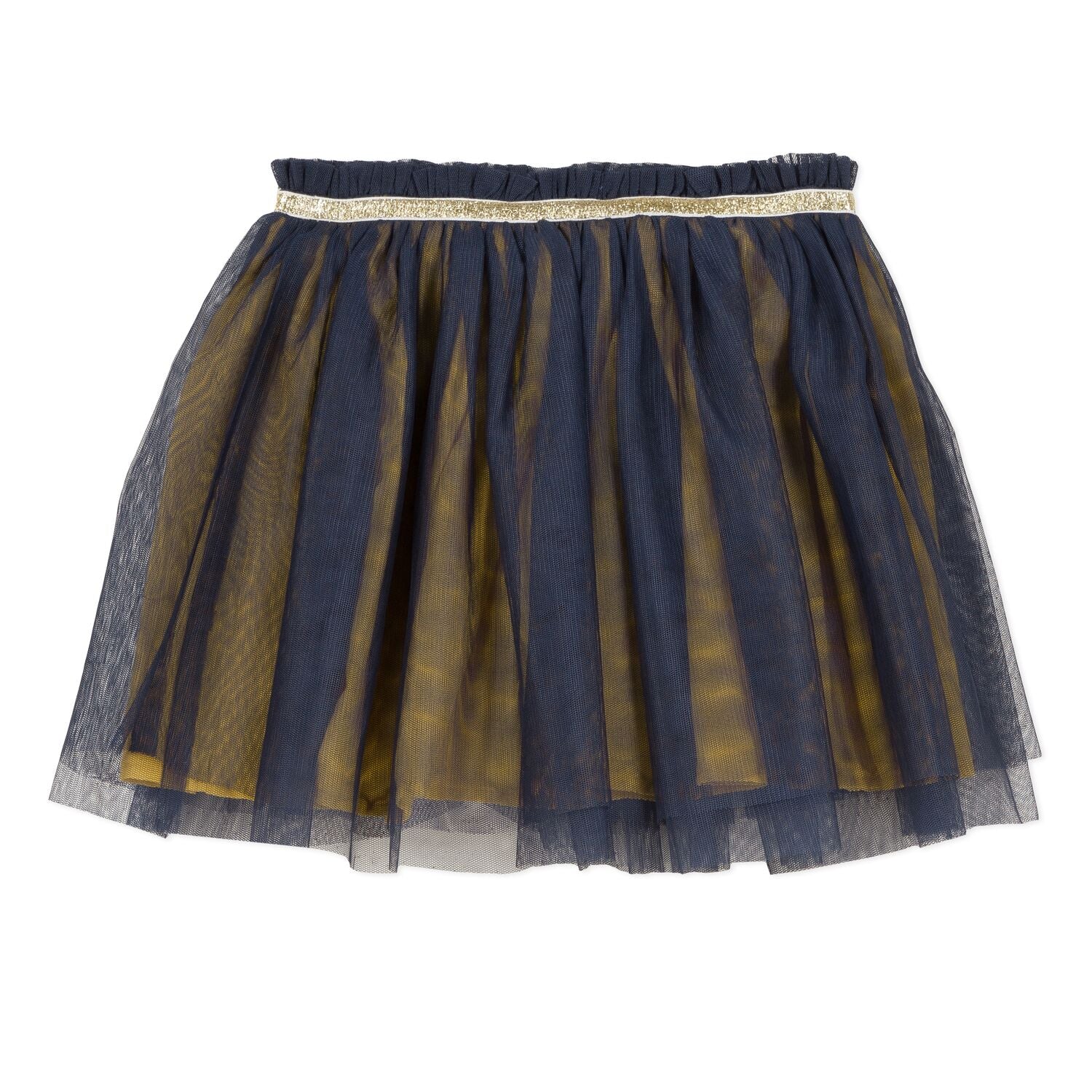 navy and gold skirt