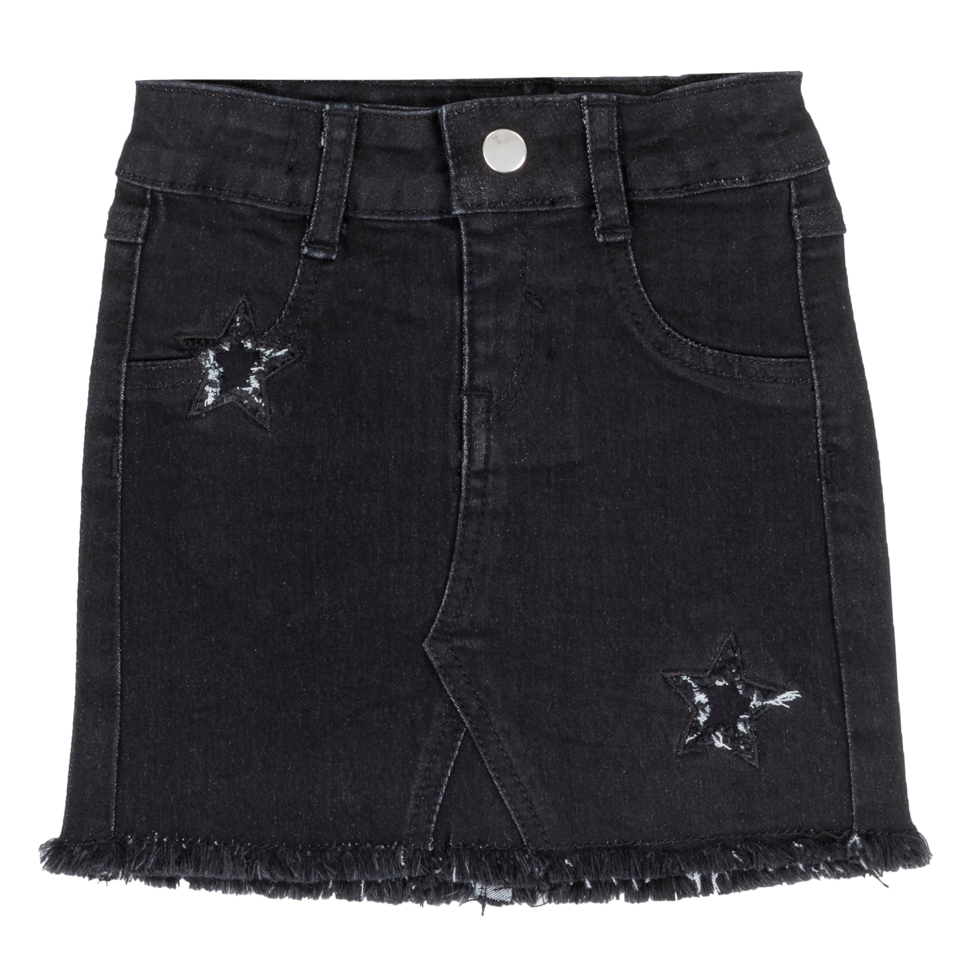 Distressed Black Denim Skirt | Deux Par 