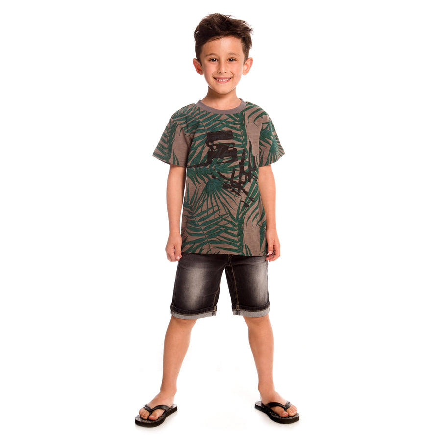 Boys Skateboard Thumbs Up Printed T-Shirt