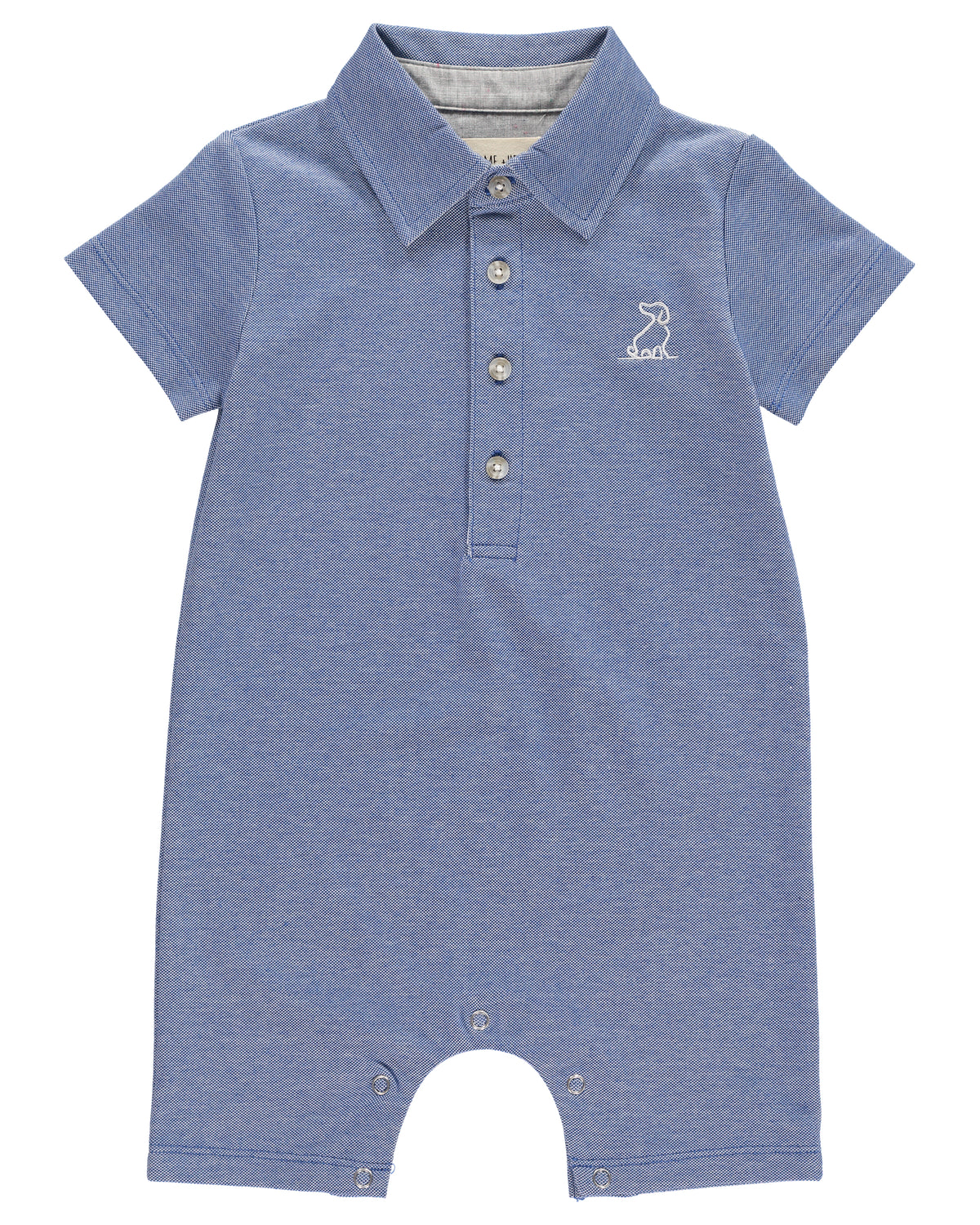 vooroordeel bedelaar lancering Baby Boys Blue Cotton Polo Romper |Me & Henry | Sofella - House of Sofella