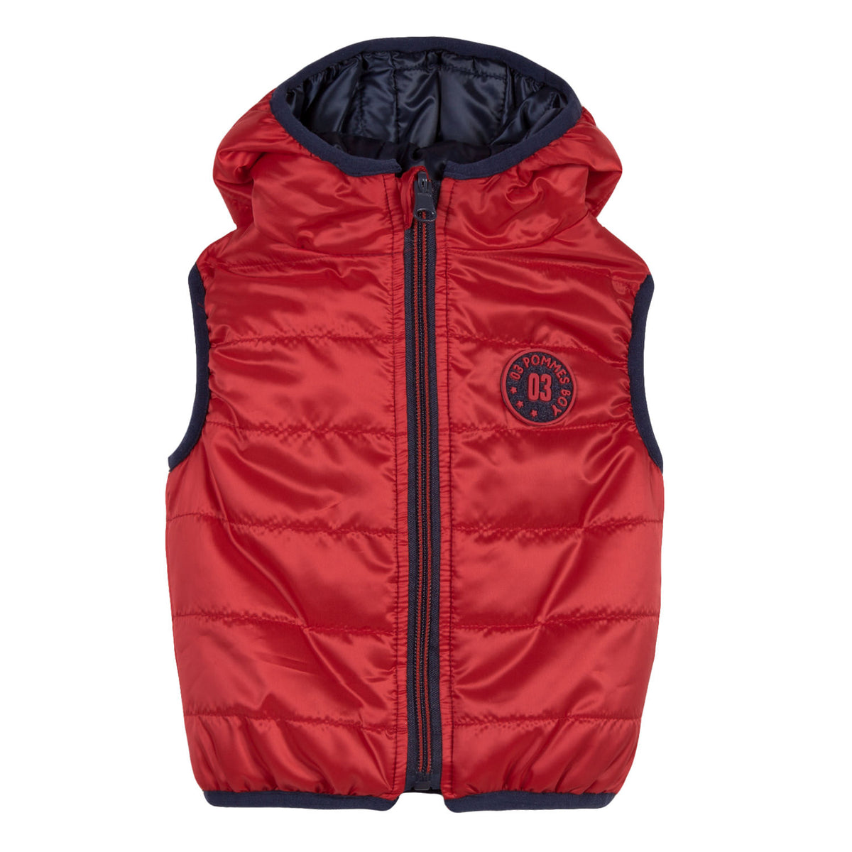 boys red hoodie vest