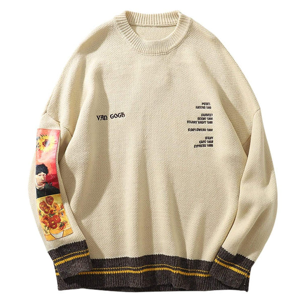 Vincent Van Gogh Embroidered Cotton Sweater | Clout Collection – CLOUT ...