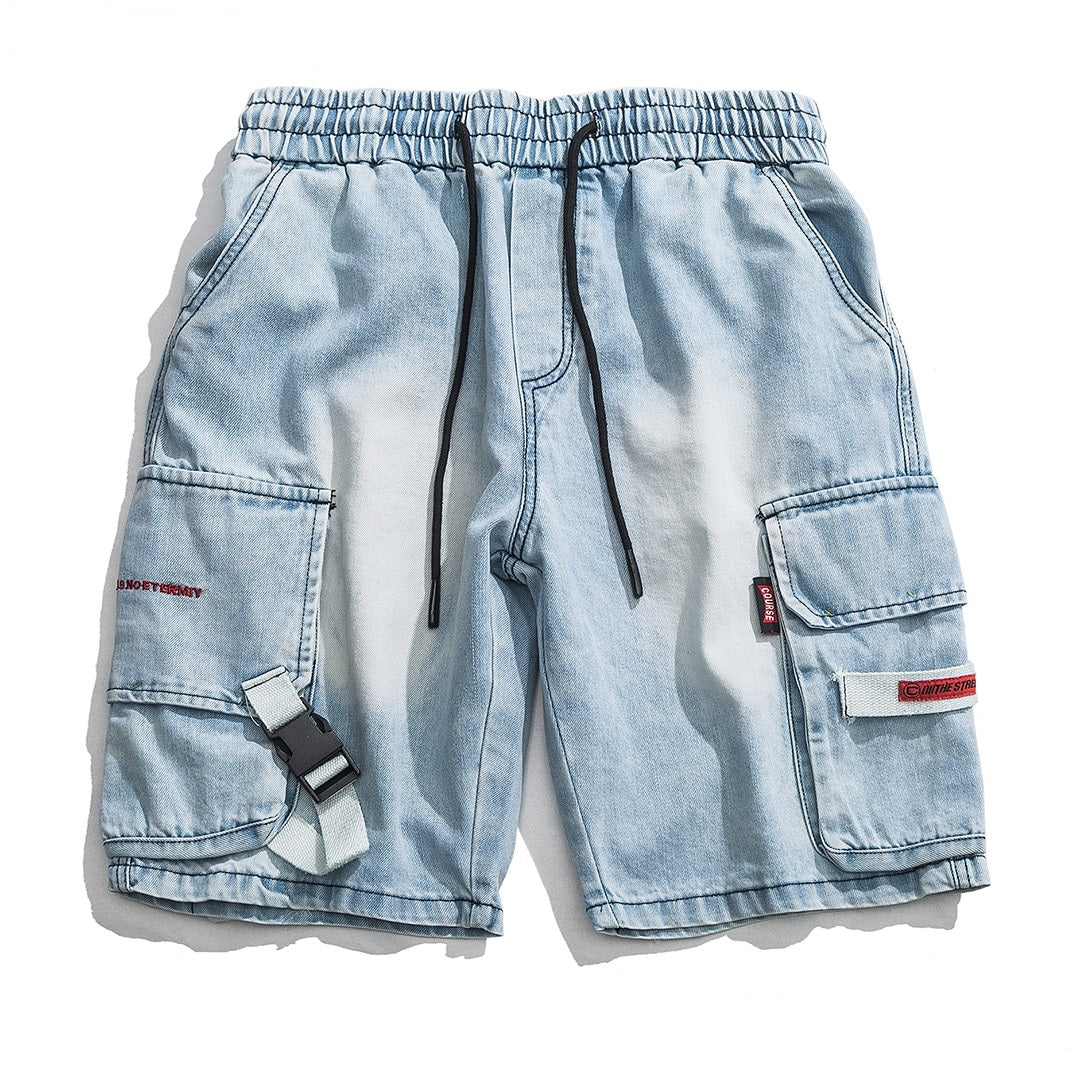 mens denim cargo shorts