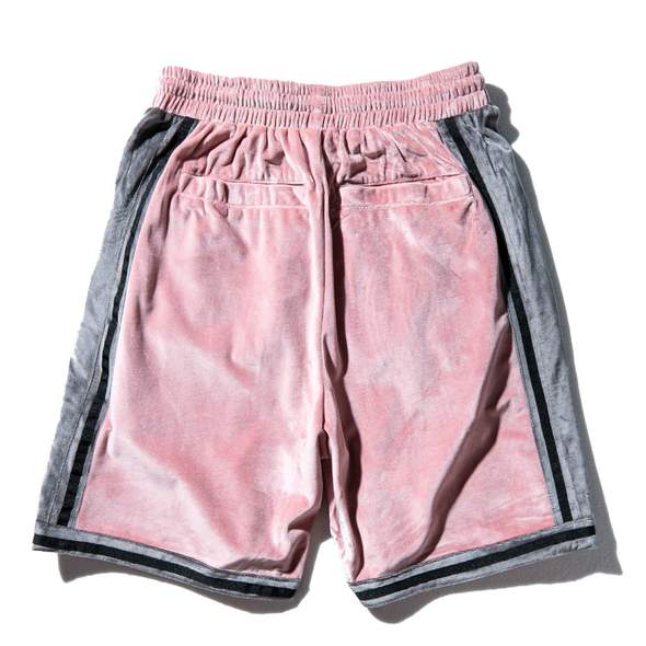 pink suede shorts