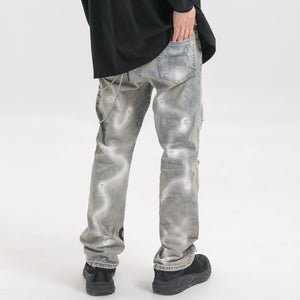 Disrespected Denim Jeans in Custom Graffiti - Clout Collection High Fashion Streetwear Men's and Women's