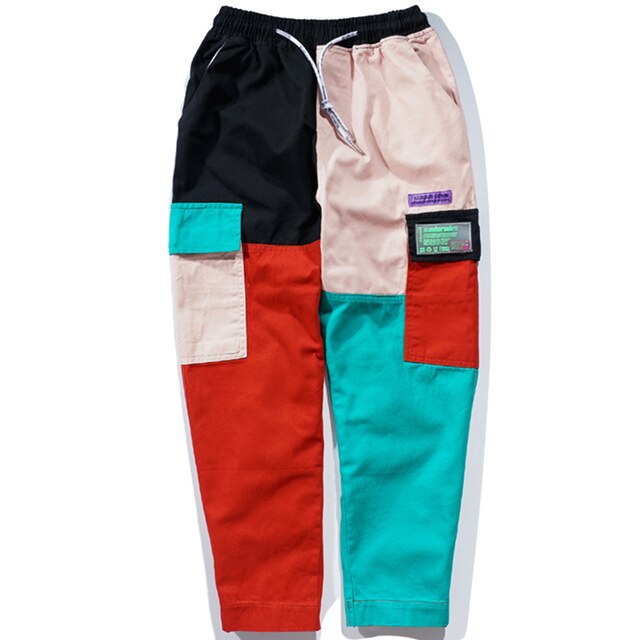 mens color block joggers