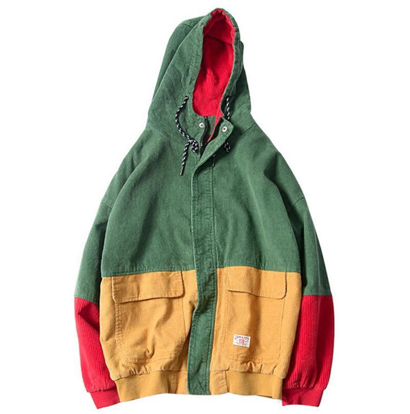 corduroy hooded jacket men's