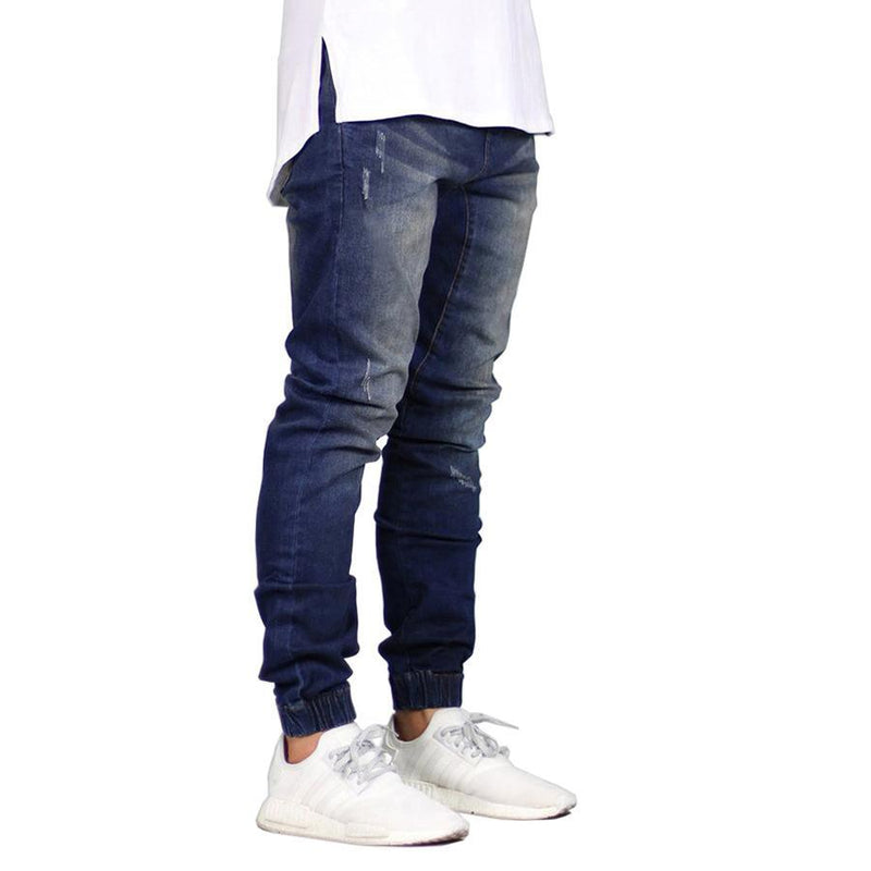 dark denim joggers