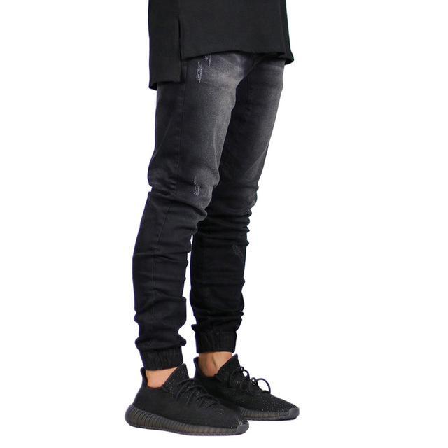 stretch denim joggers