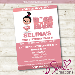 boss baby invitations girl