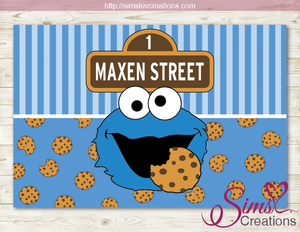 cookie monster sesame street party backdrop banner cookie birthday p sims luv creations