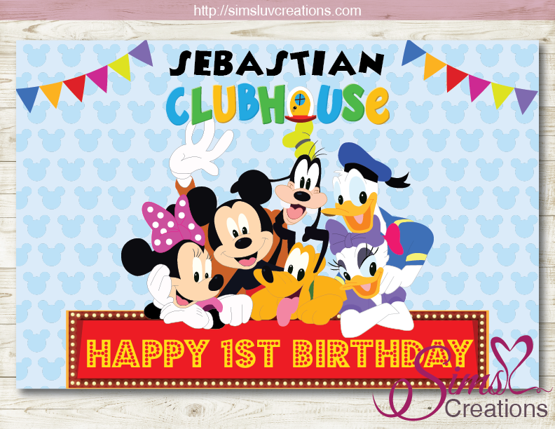 MICKEY MOUSE CLUBHOUSE PRINTABLE BACKDROP BANNER | BIRTHDAY BACKDROP – Sims  Luv Creations