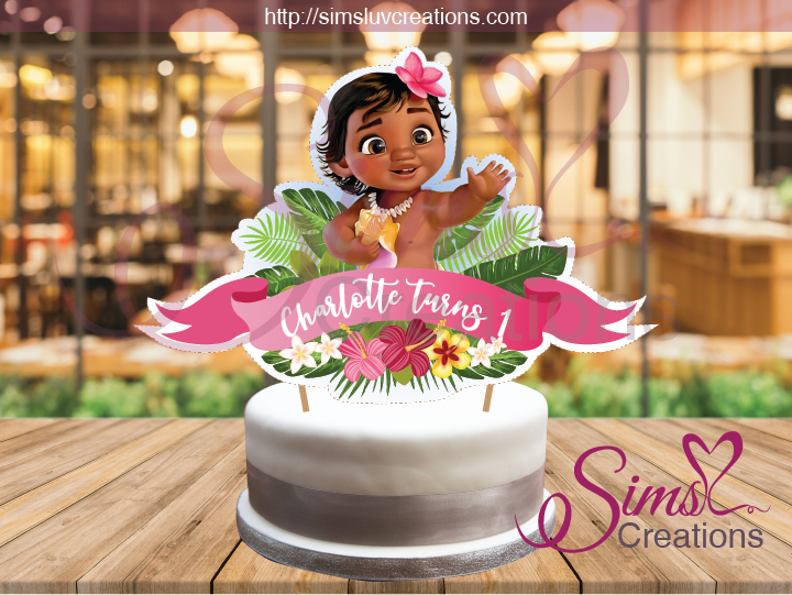 Baby Moana Cake Topper Cake Centerpiece Cake Decorations Custom Sims Luv Creations