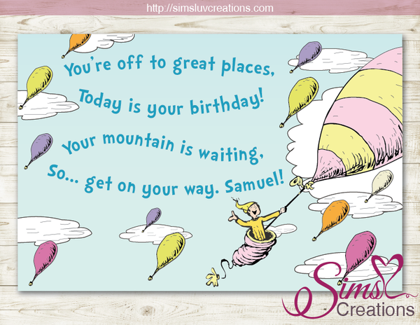 DR SEUSS PRINTABLE BIRTHDAY BANNER | OH THE PLACES YOU'LL GO PARTY BAC ...