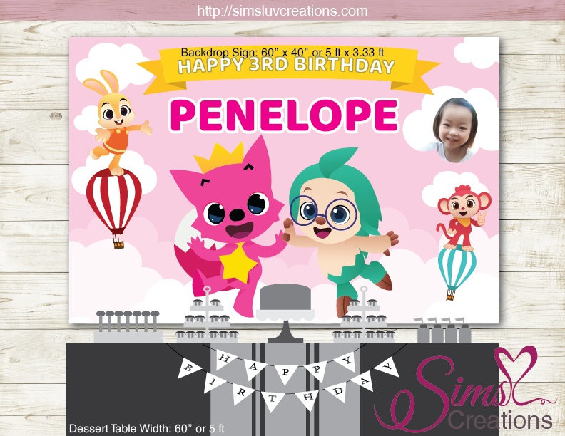 PINK FONG & FRIENDS PRINTABLE PARTY BACKDROP BANNER | HOGI BIRTHDAY PO ...