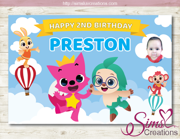 PINK FONG & FRIENDS PRINTABLE PARTY BACKDROP BANNER | HOGI BIRTHDAY PO ...