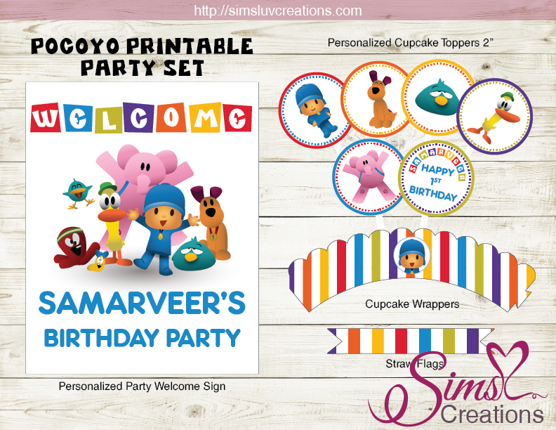 POCOYO PARTY SUPPLIES | PARTY PRINTABLES – Sims Luv Creations