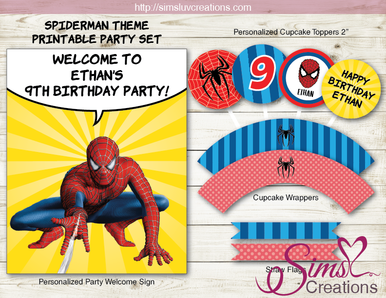 SPIDERMAN BIRTHDAY PARTY DECORATION KIT | MARVEL SUPERHEROES SPIDER-MA –  Sims Luv Creations