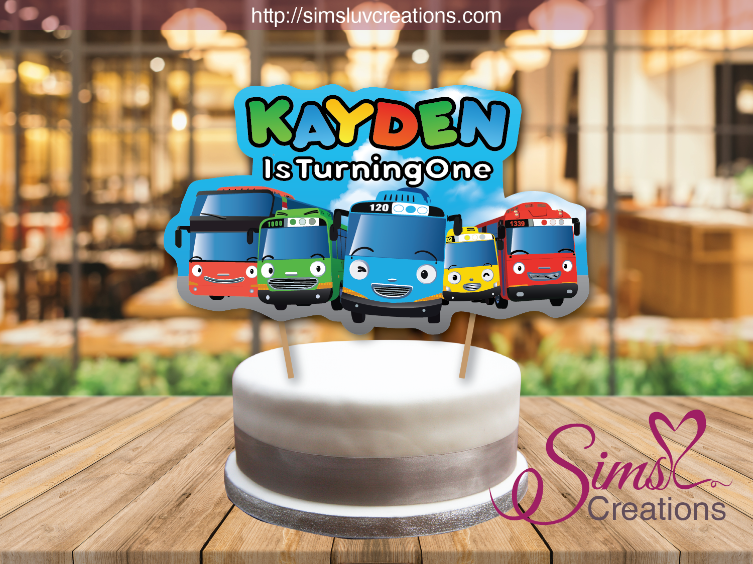 Tayo The Little Bus Cake Topper Cake Centerpiece Cake Decorations Sims Luv Creations